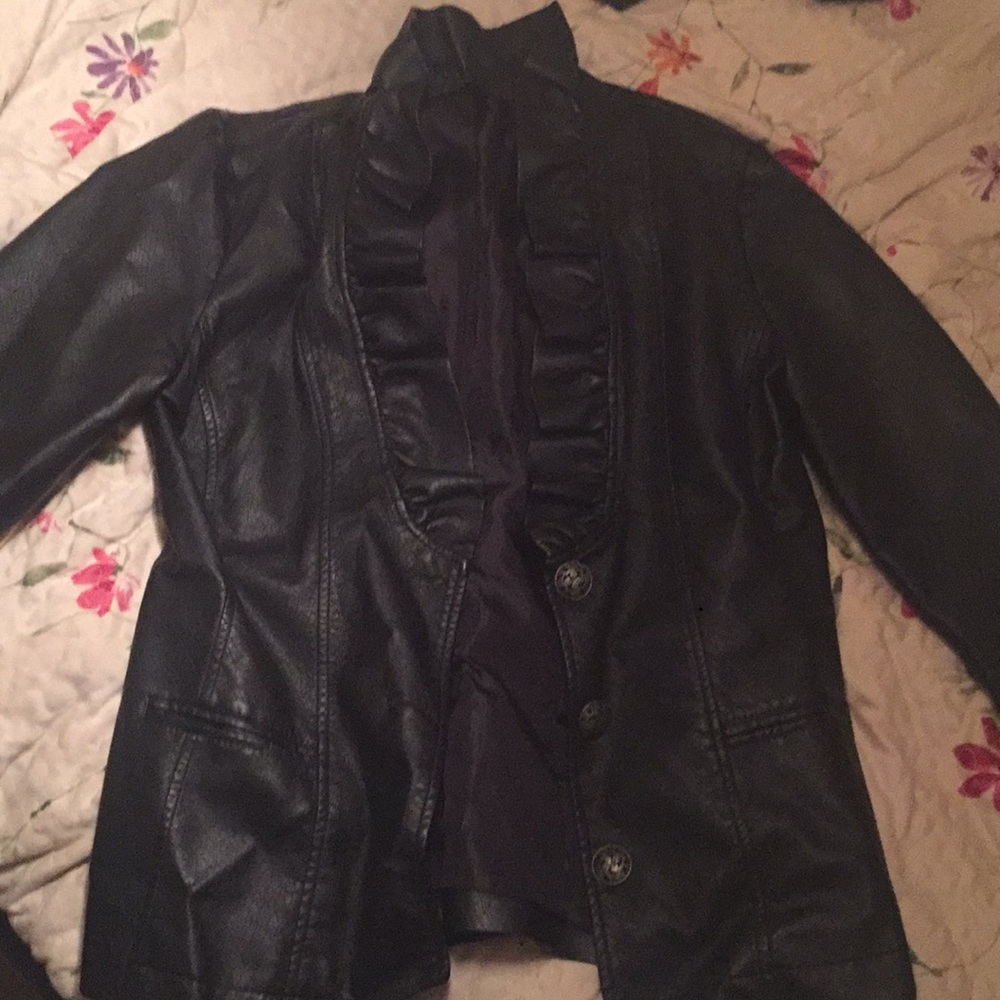 Black faux leather jacket